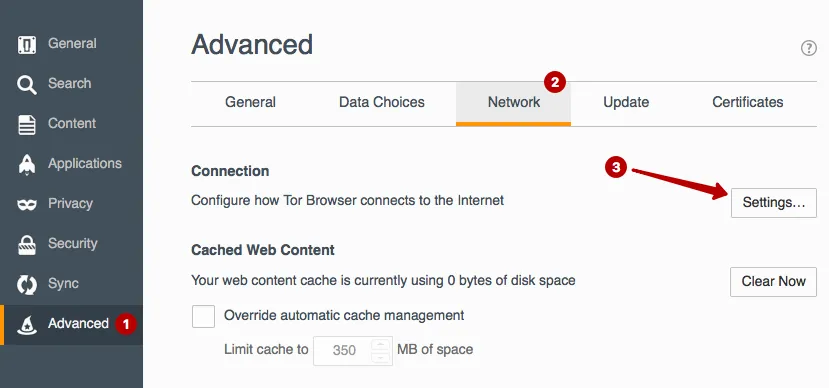 Network Settings in Tor Browser