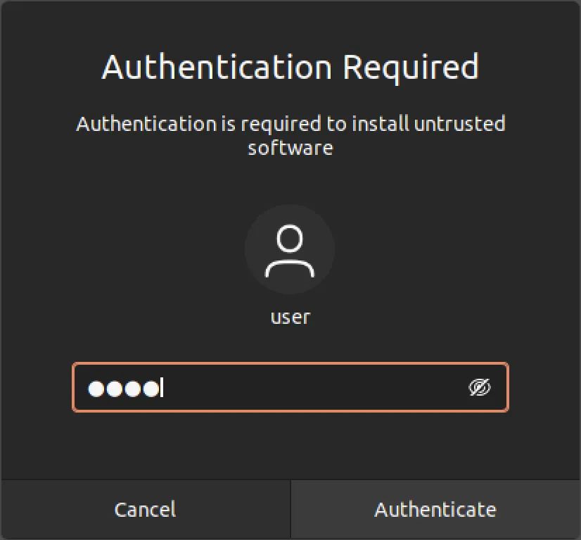 Enter password for Ubuntu account