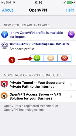 Добавить файл в OpenVPN на iOS