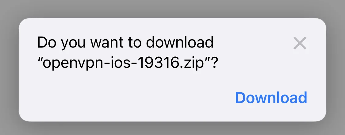 Download OpenVPN config files on iOS 15