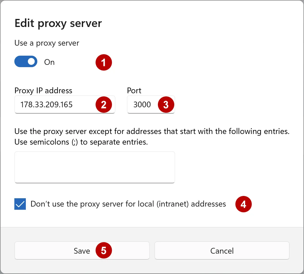 Connect proxy on Windows