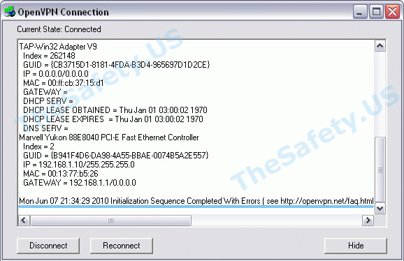 OpenVPN error relates to antivirus