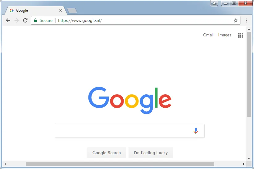 Window of Google Chrome browser