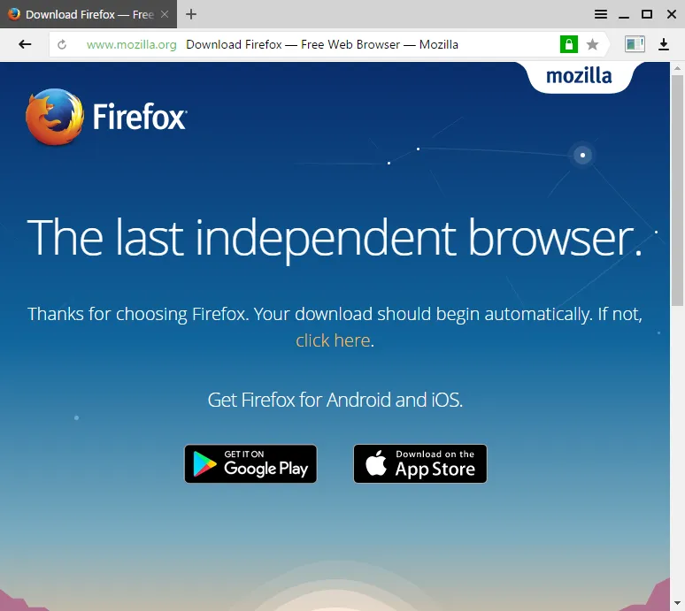 The last independent browser Mozilla Firefox