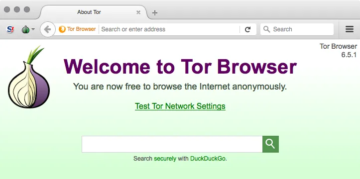 Window of Tor Browser