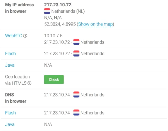Check IP address and DNS
