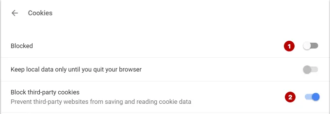 Disabling Cookies in Google Chrome