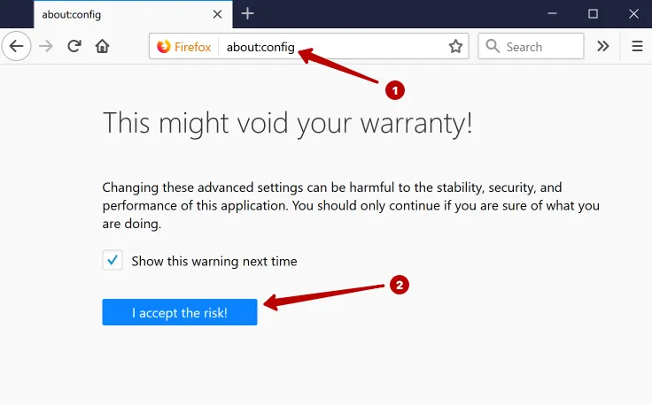 Hidden settings in Mozilla Firefox