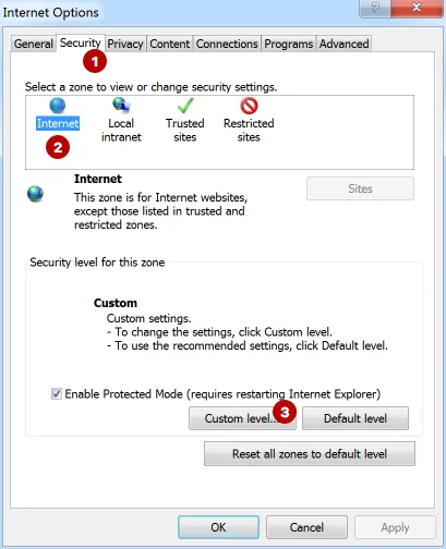 Disabling JavaScript in Internet Explorer