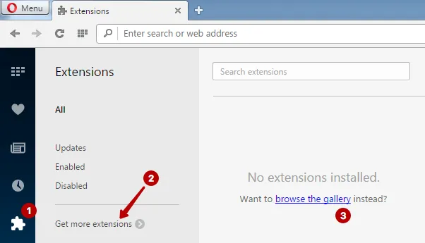 Extension Gallery for disabling WebRTC in Opera