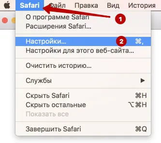 Настройки для отключения WebRTC в Safari на macOS