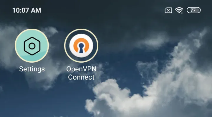 Launch the OpenVPN Connect app on Android 10