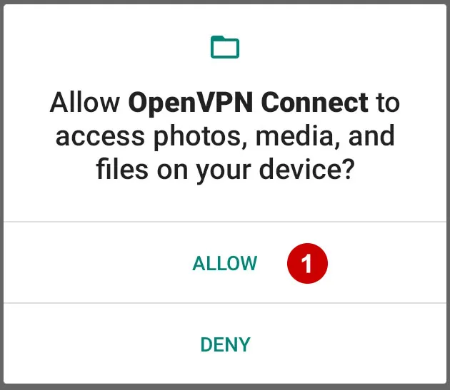 Allow file access for OpenVPN Connect on Android 10