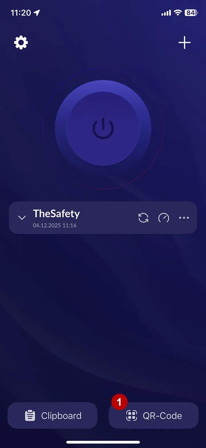 Сканировать QR код в Happ на смартфоне