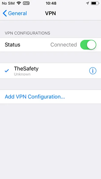 Successful connection to IKEv2 VPN на iOS