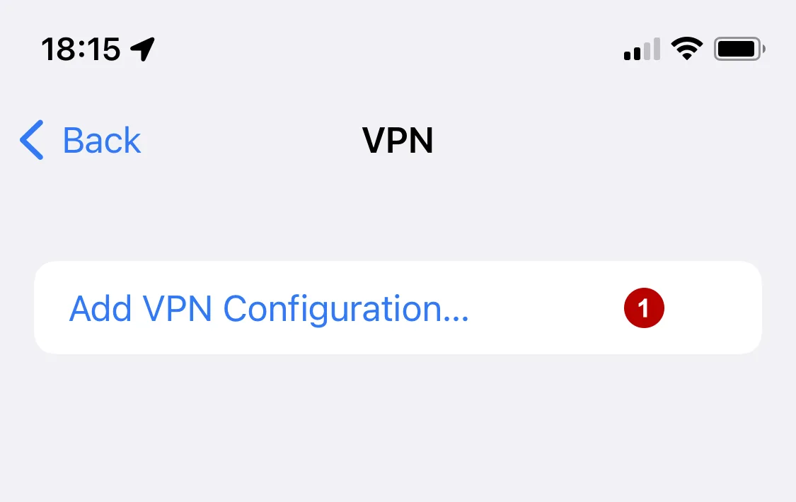 Add IKEv2 VPN configuration on iOS 15