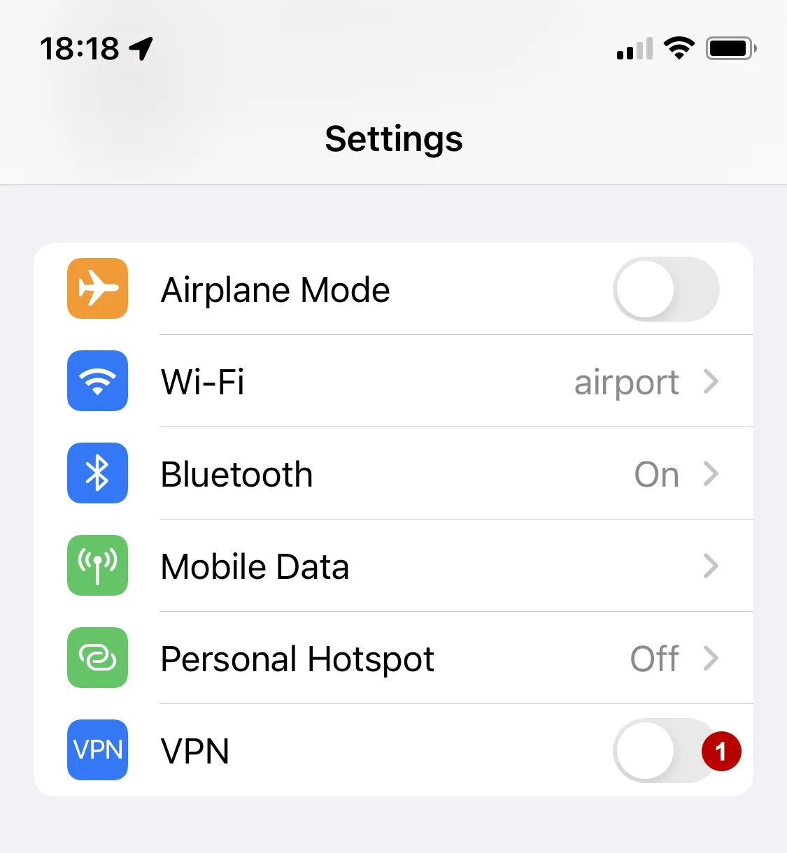 Connection to IKEv2 VPN via the Settings section on iOS 15