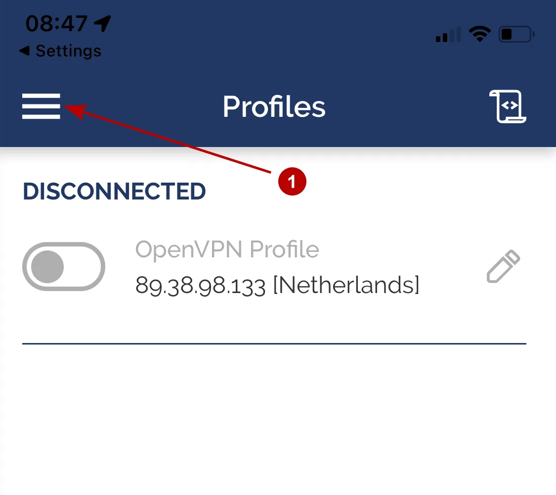 Настройка OpenVPN соединения на iOS