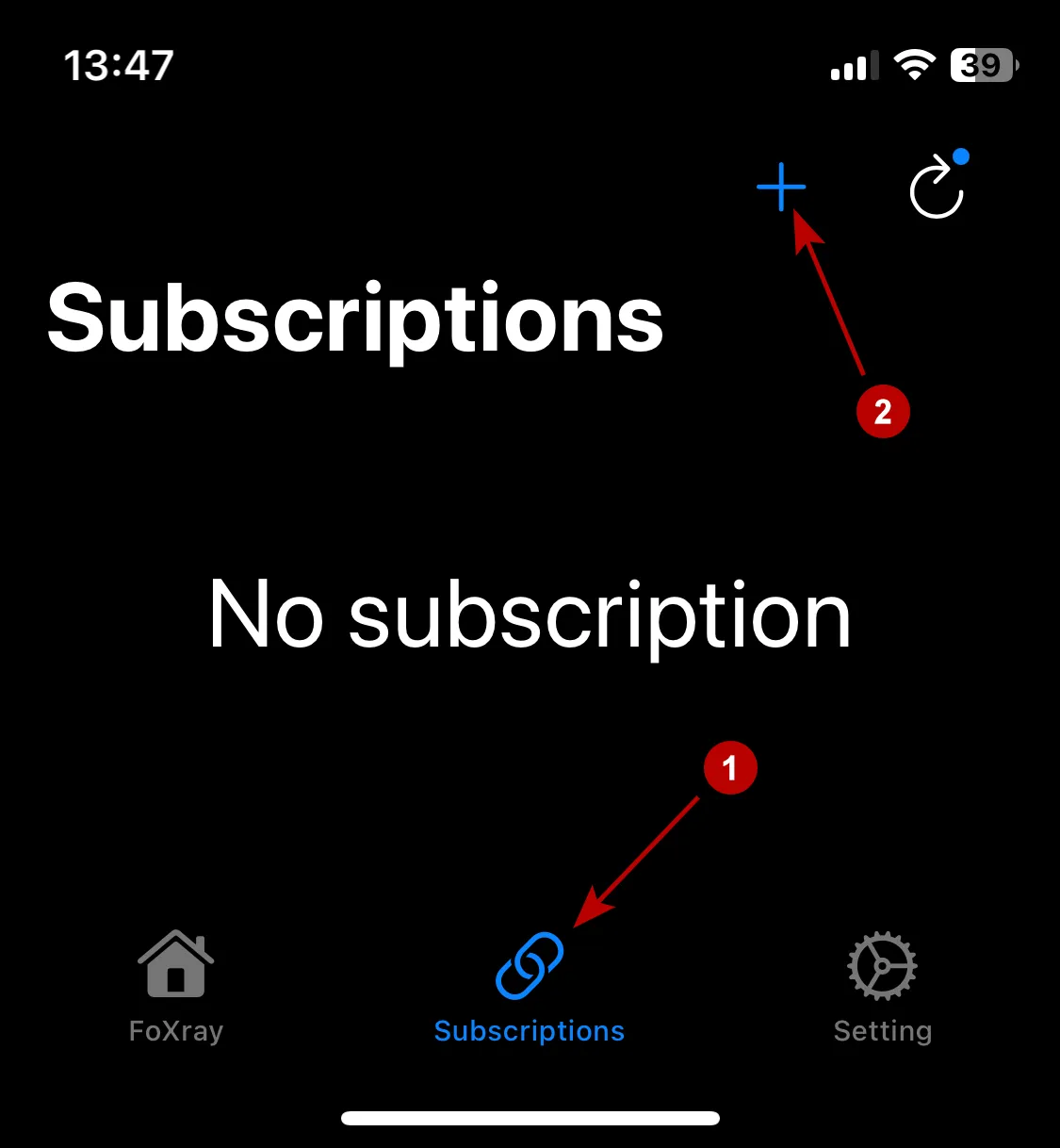 Add xVPN subscription to Foxray on iOS