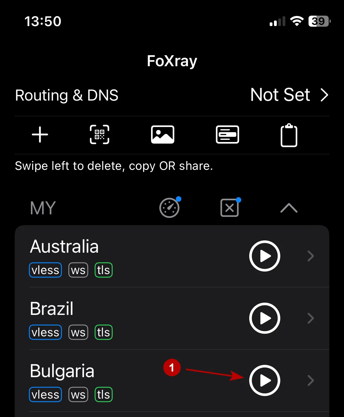 Подключитесь к xVPN в Foxray на iOS