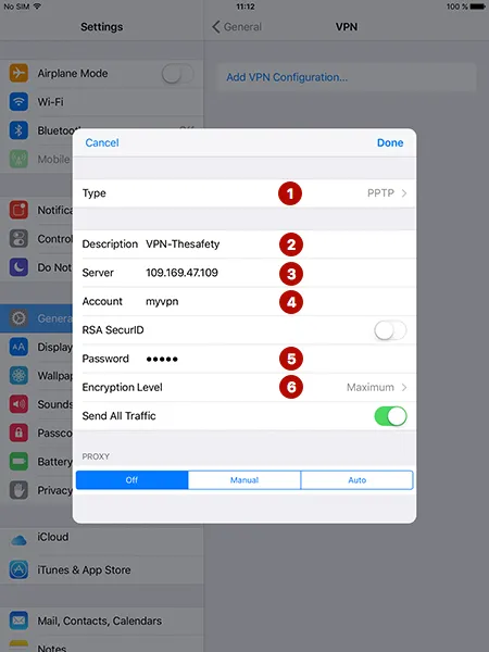 How to set up PPTP VPN connection on iPad in iOS