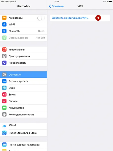 Добавить PPTP VPN в iOS на iPad