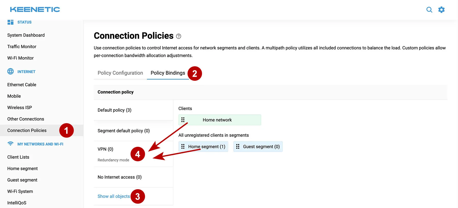 AmneziaWG connection priorities on the Keenetic router