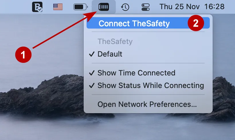 Connecting to a VPN on macOS