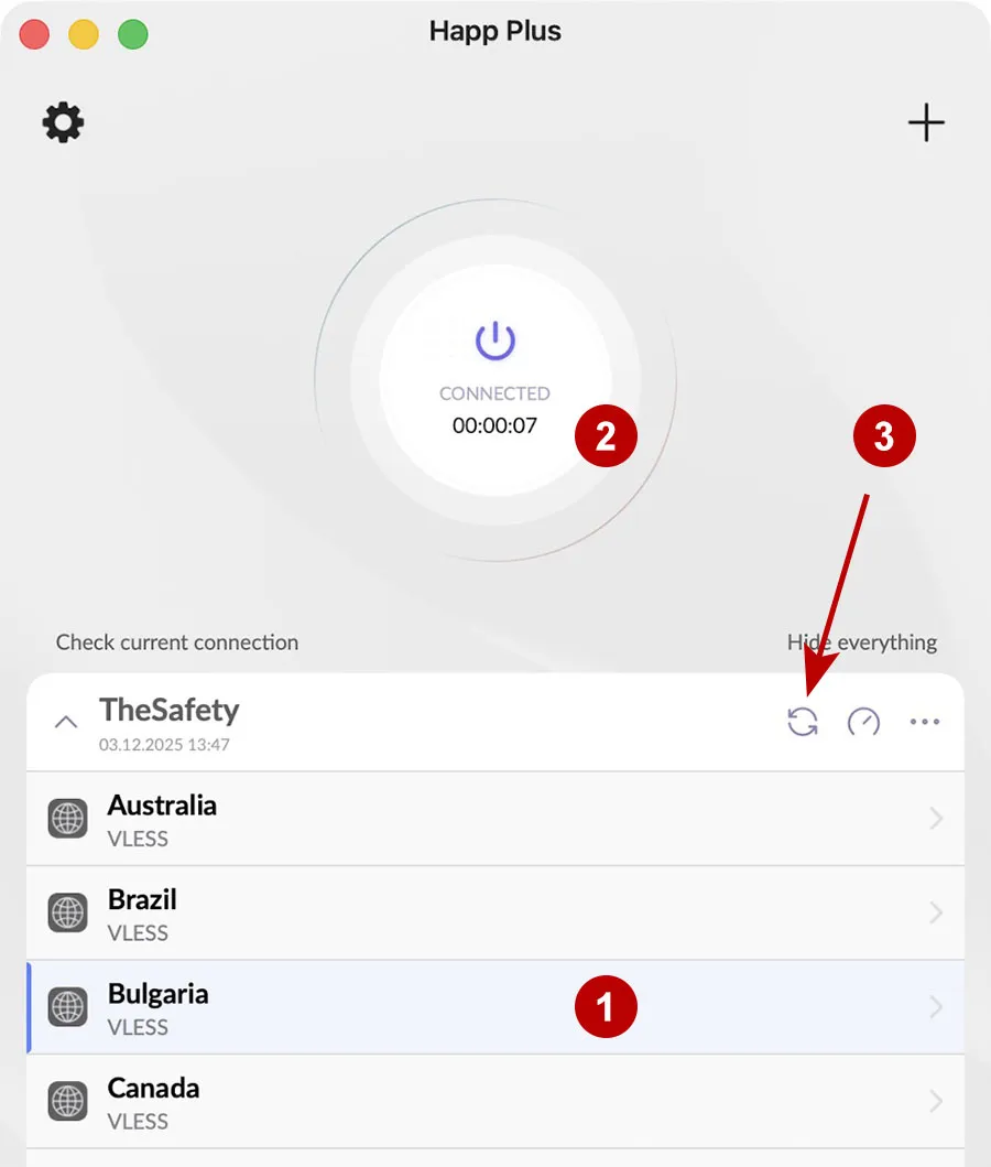 Connect to xVPN in Happ on macOS