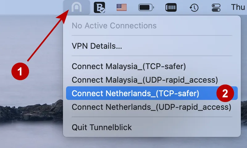 OpenVPN connection via Tunnelblick