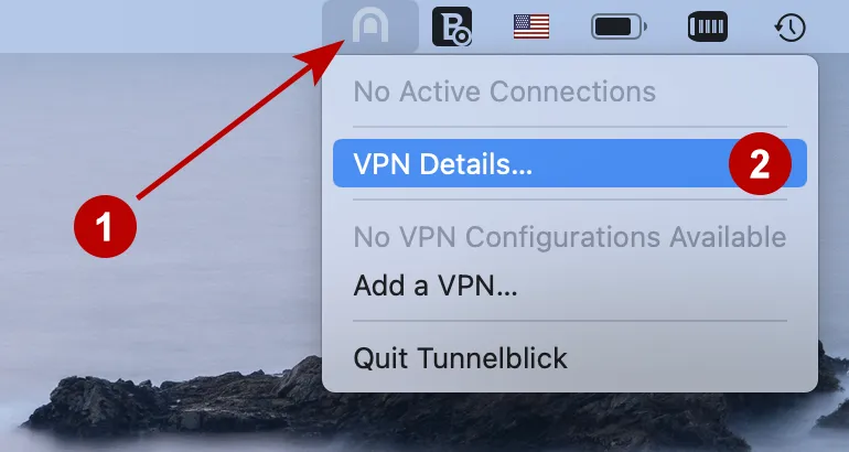 VPN Details in Tunnelblick