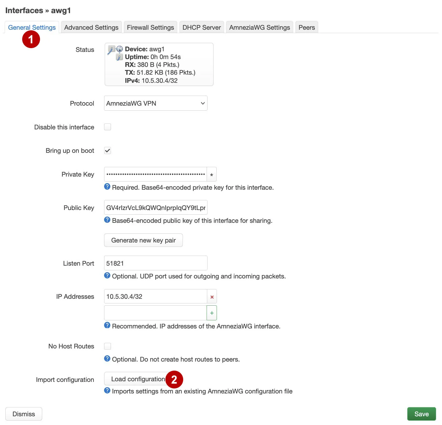 Загрузить AmneziaWG конфиг на роутере OpenWRT