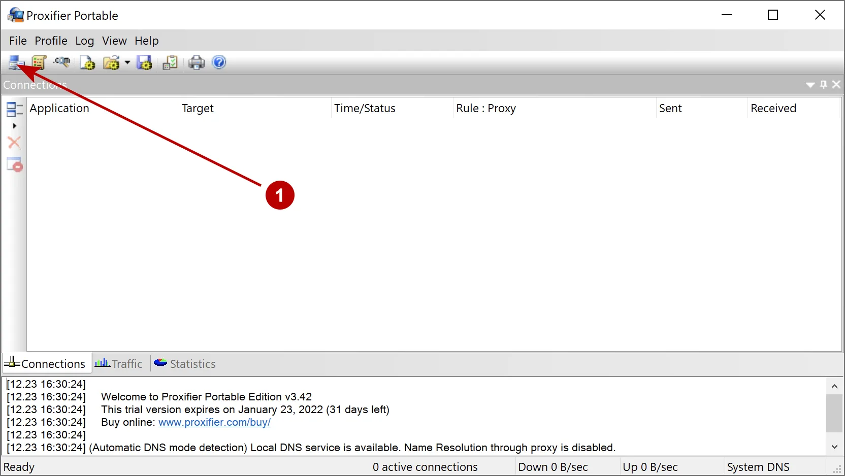 Proxies section in Proxifier on Windows