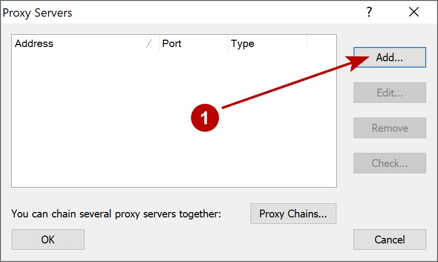 Add proxy in Proxifier on Windows