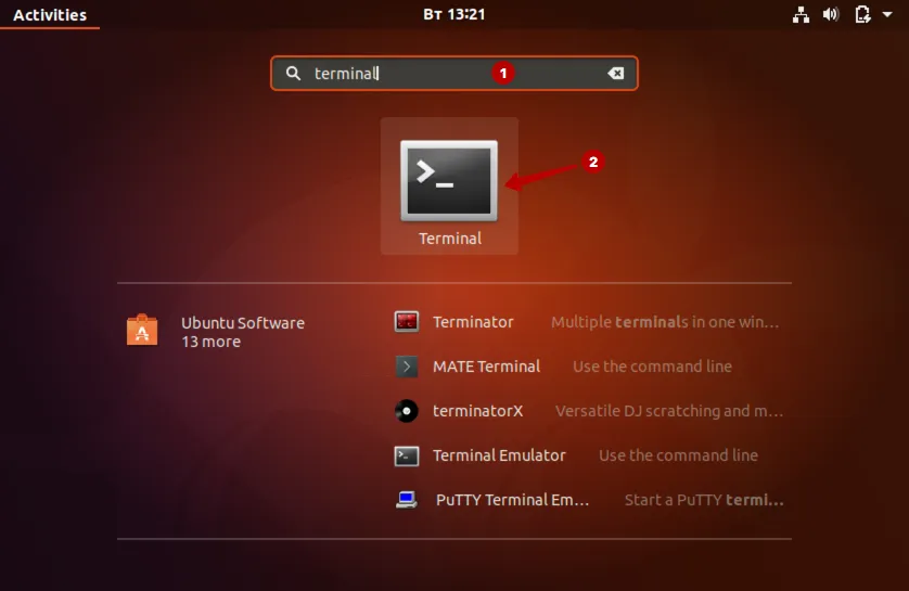 Терминал на Ubuntu 17