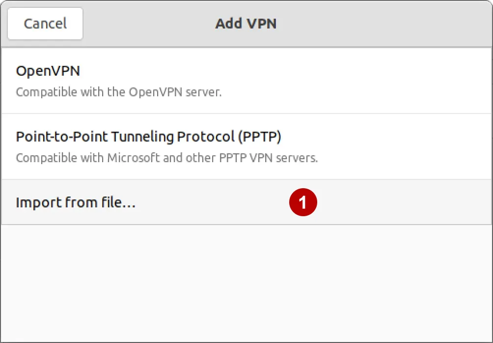 Import configuration OpenVPN file on Ubuntu 21