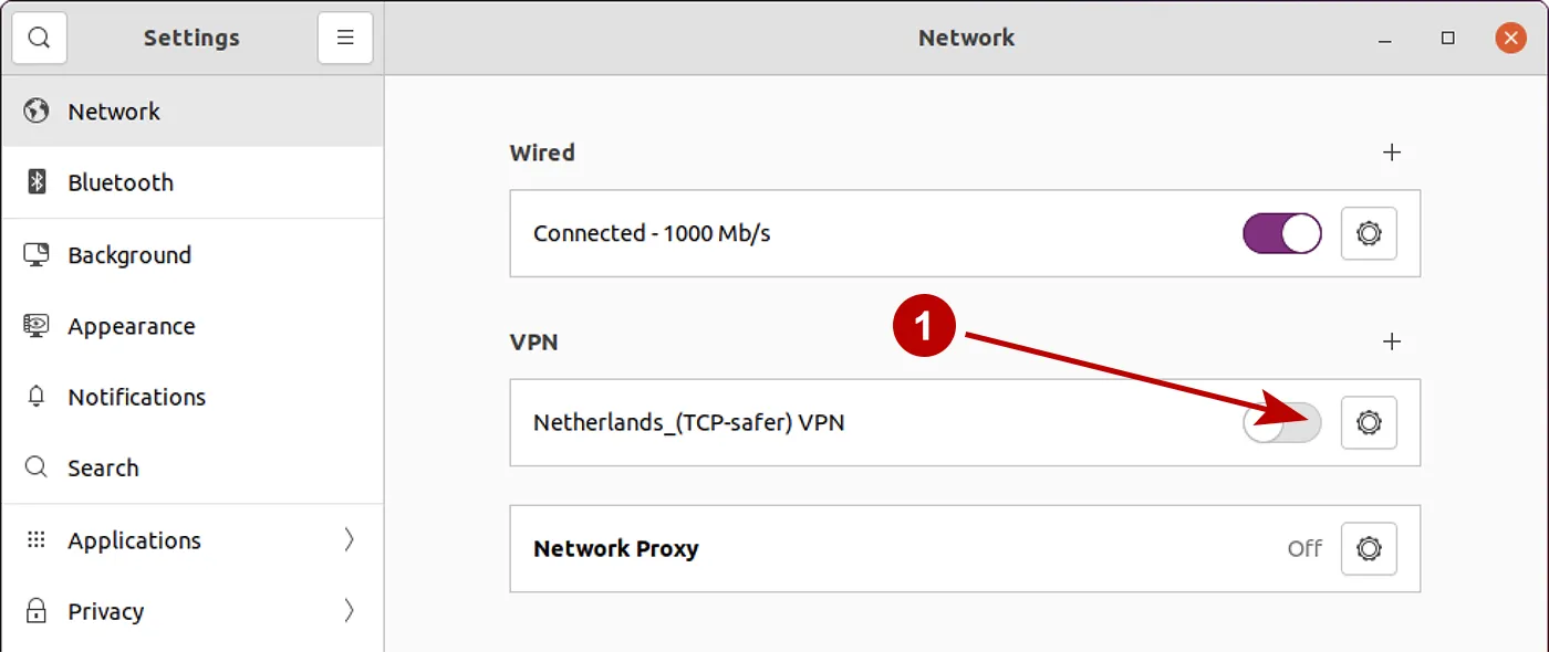 OpenVPN connection created on Ubuntu 21