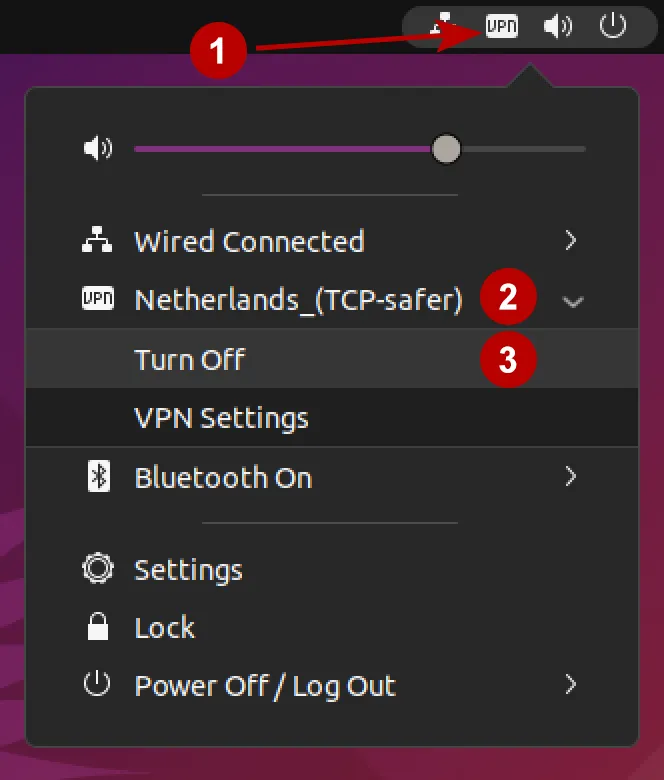 Disconnect from the OpenVPN server on Ubuntu 21