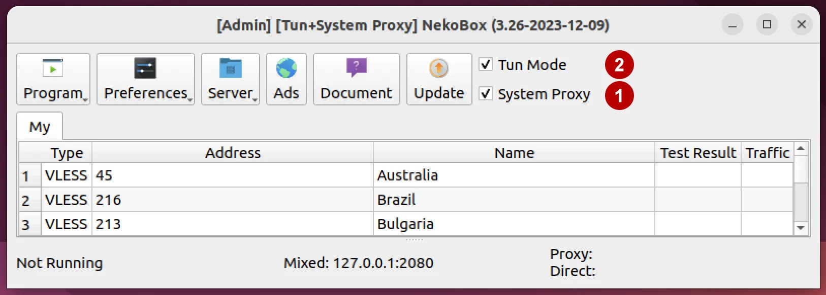 Подписка на xVPN соединения в Nekoray на Ubuntu 22
