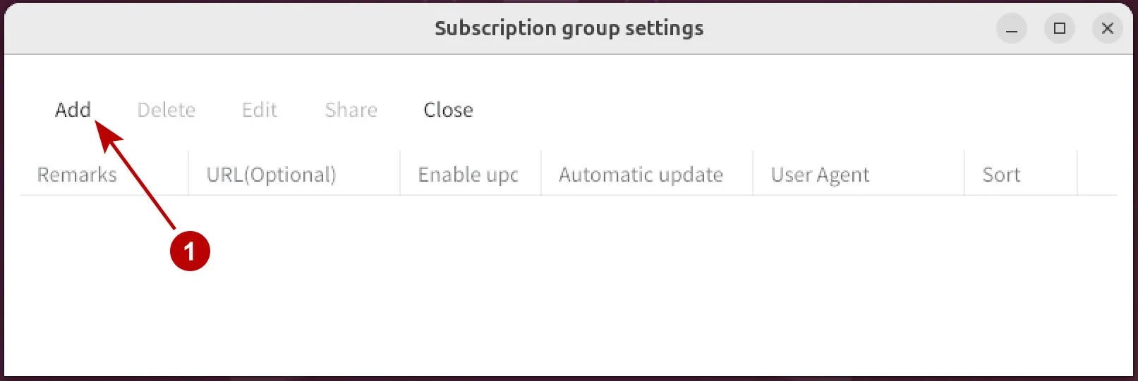 Add a subscription in v2rayN on Ubuntu 24