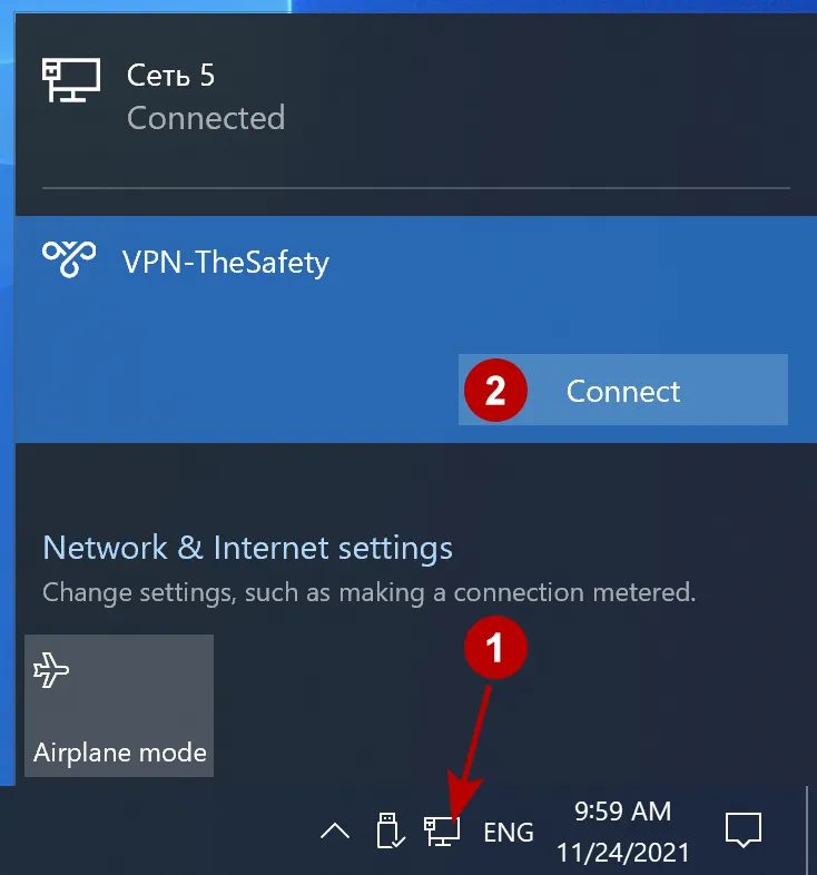 Connection to IKEv2 VPN on Windows 10