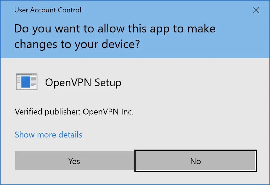 Allowing OpenVPN Installation on Windows 10