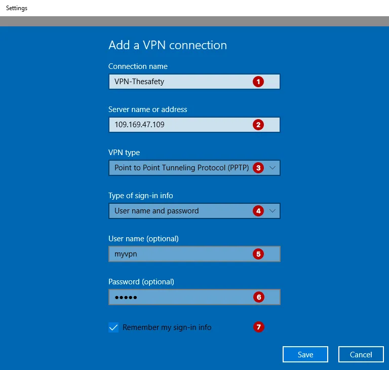 Setting up PPTP VPN on Windows 10
