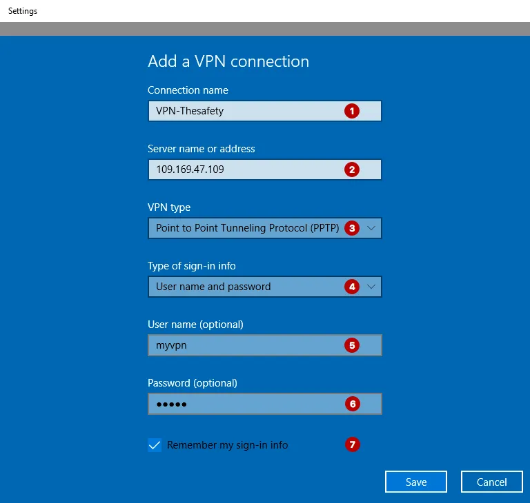 How to set up PPTP VPN connection in Windows 10