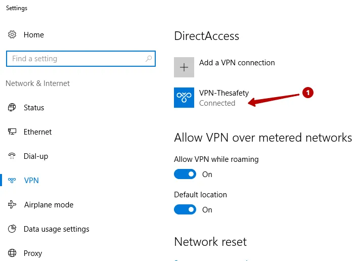 Successfully connected to PPTP VPN on Windows 10