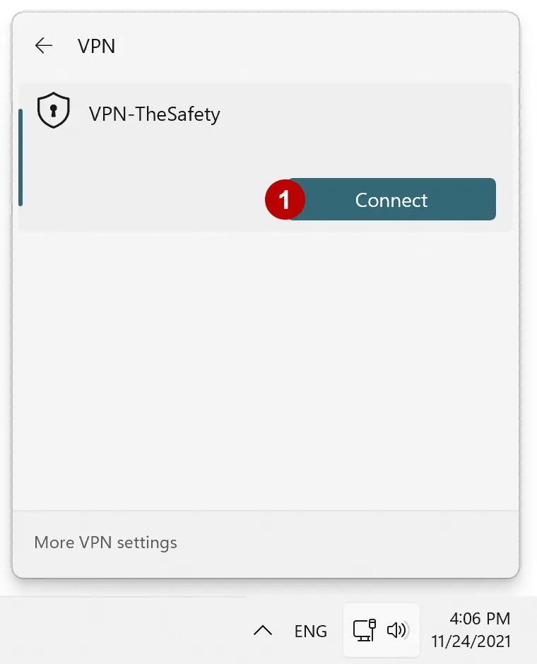 Connection to IKEv2 VPN on Windows 11
