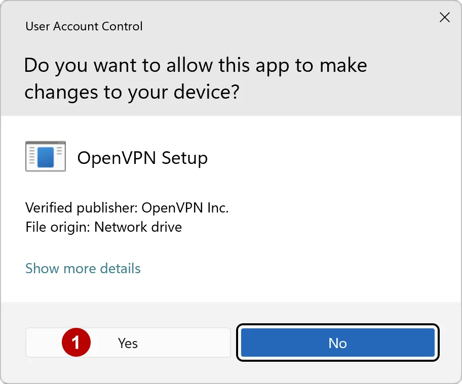 Allowing OpenVPN Installation on Windows 11