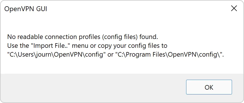Folder for OpenVPN configuration files