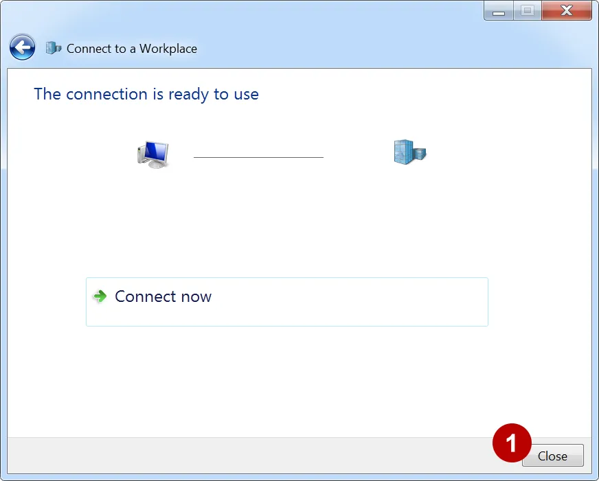 IKEv2 VPN is set up on Windows 7