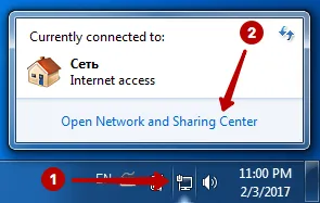 Network and Sharing Center on Windows 7